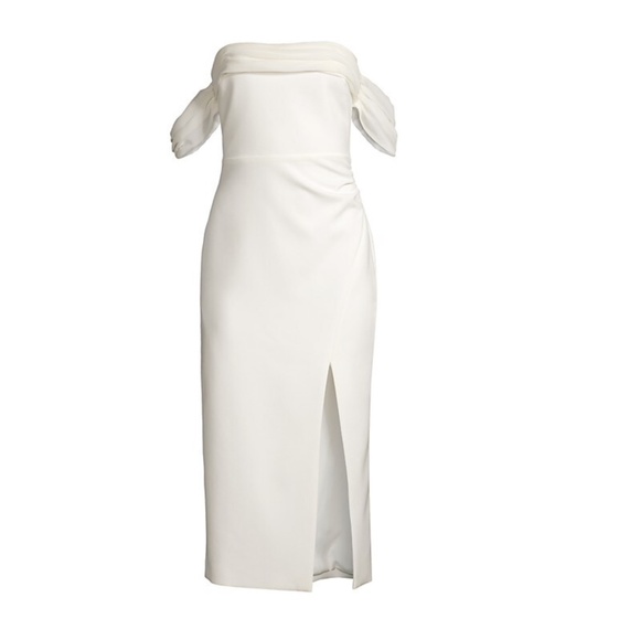 Likely White Off-Shoulder Midi Dress - Picture 7 of 16